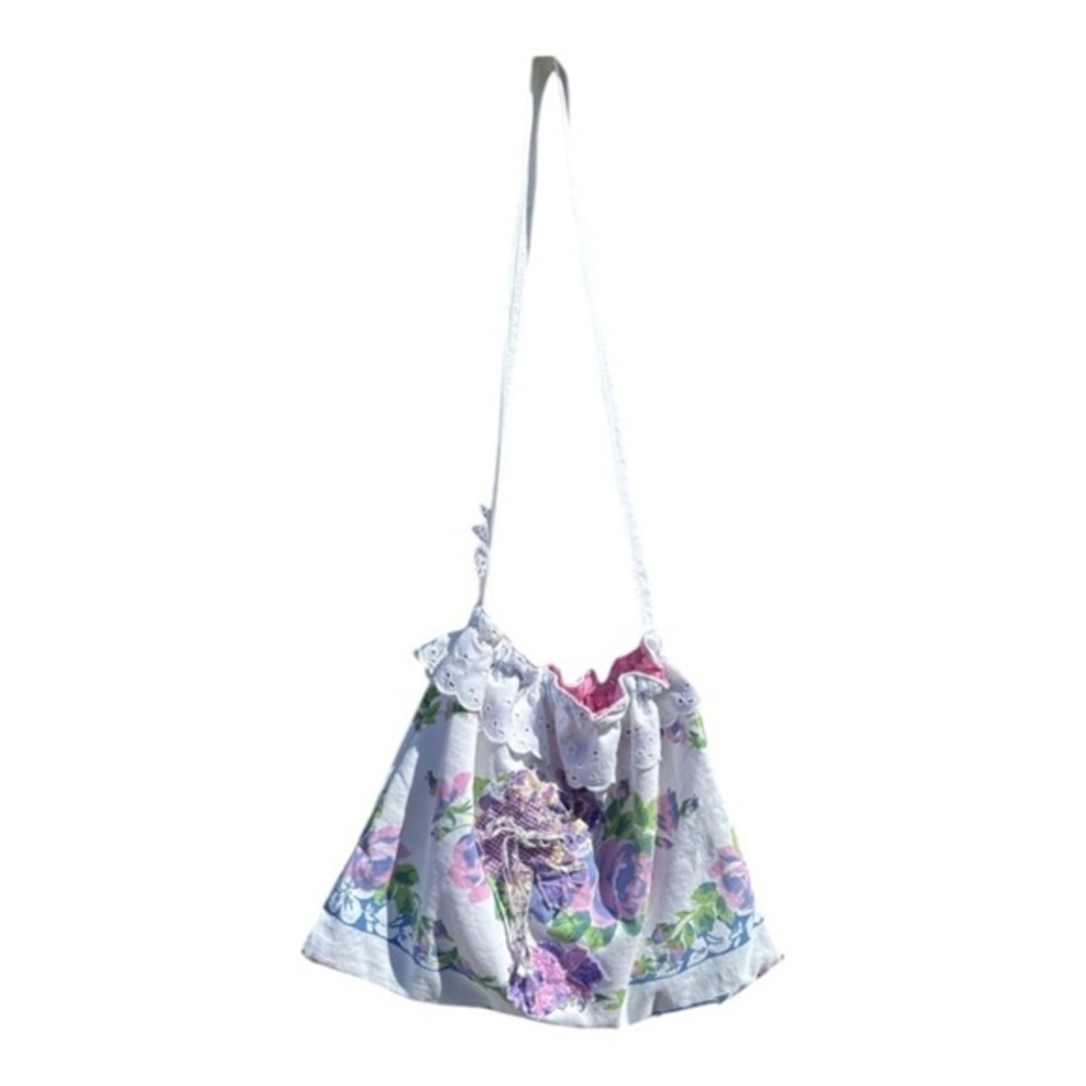 Handmade Vintage Fabric Crossbody Upcycled Women's Floral Bag Cottagecore Boho